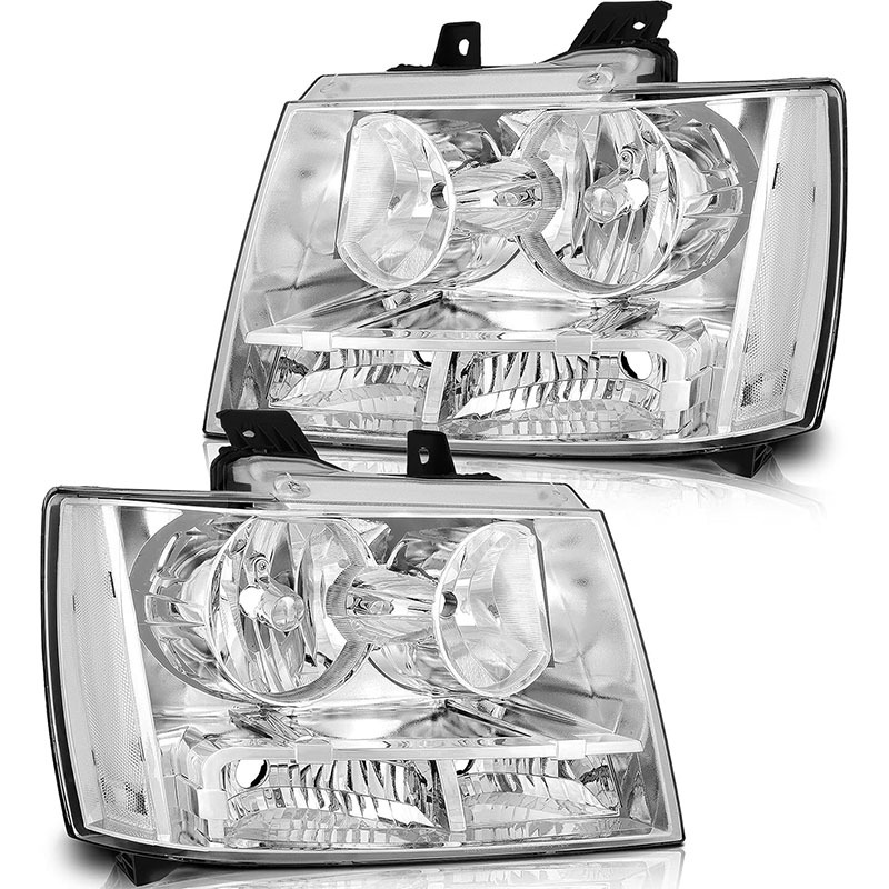 Faros Delanteros Estándar Americanos Electrochapados Originales para Automóviles Chevrolet Modelos Avalanche, Suburban y Tahoe 2007-2014