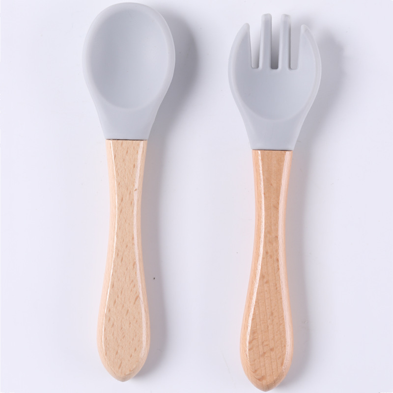 SKU-13-银灰色(木柄_勺子_叉子)