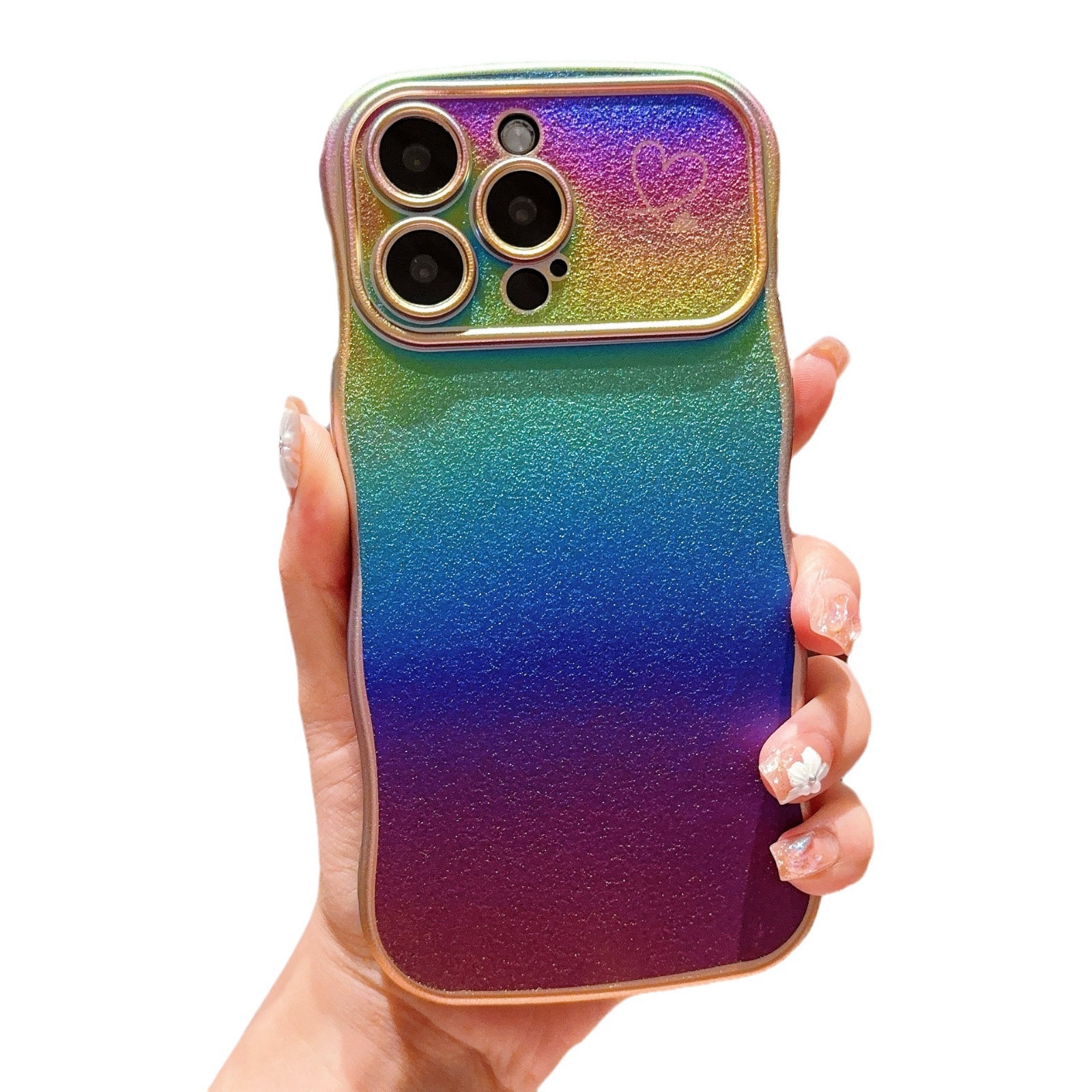 Nuevo color de seda brillante pantalla de seda para Apple 17 proMax caso de teléfono móvil gradiente todo incluido iphone 16 comercio exterior