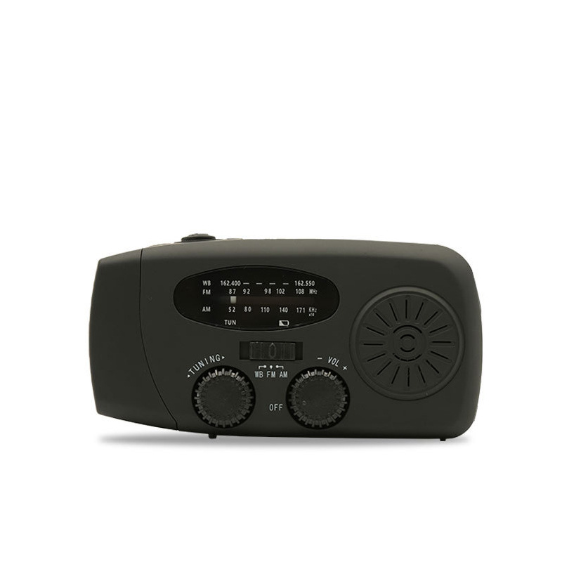 Radio de emergencia multifuncional de Amazon generadora de energía manual radio solar al aire libre linterna de carga de emergencia