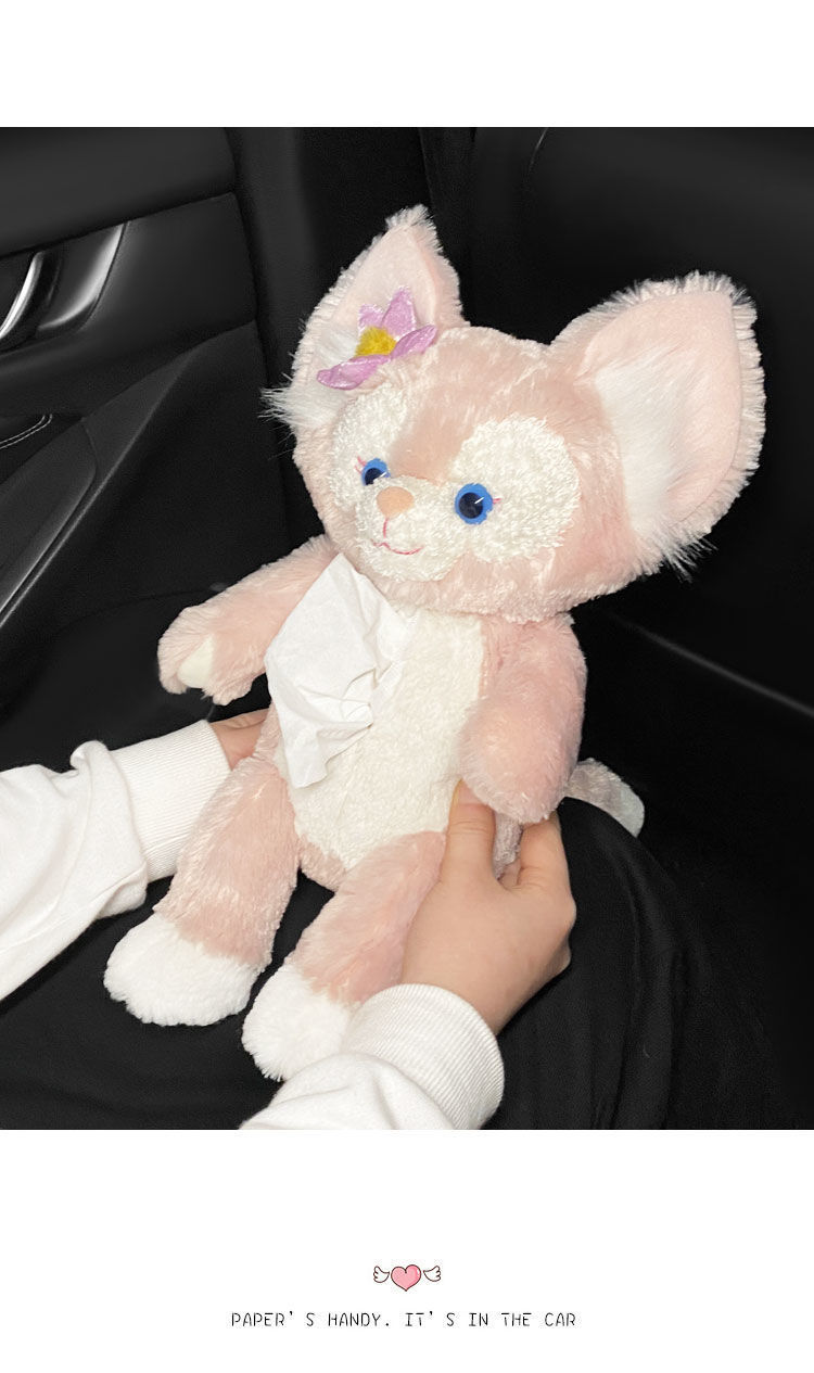 Car tissue box Ling na Bei Er cartoon cute doll sun visor armrest box chair back car tissue box