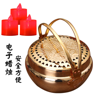 J8 Copper Ornaments Wedding Dowry Old-Fashioned Musket Hand Stove Stove Fire Housewarming Chimney Stove New Home Foot Dowry Copper Basin G3
