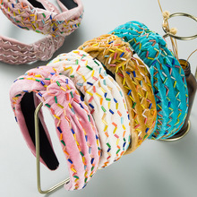 和鸣发箍欧美跨境新品现货批发头箍女绒布纯手工缝制复古宽边发饰