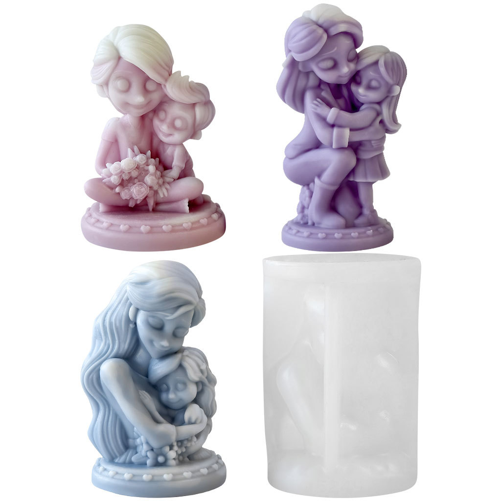 Jiahuimei Día de la Madre Vela de aromaterapia Molde de silicona Diy Retrato del cuerpo humano Esposo de expansión Piedra de incienso Adornos Abrasivos