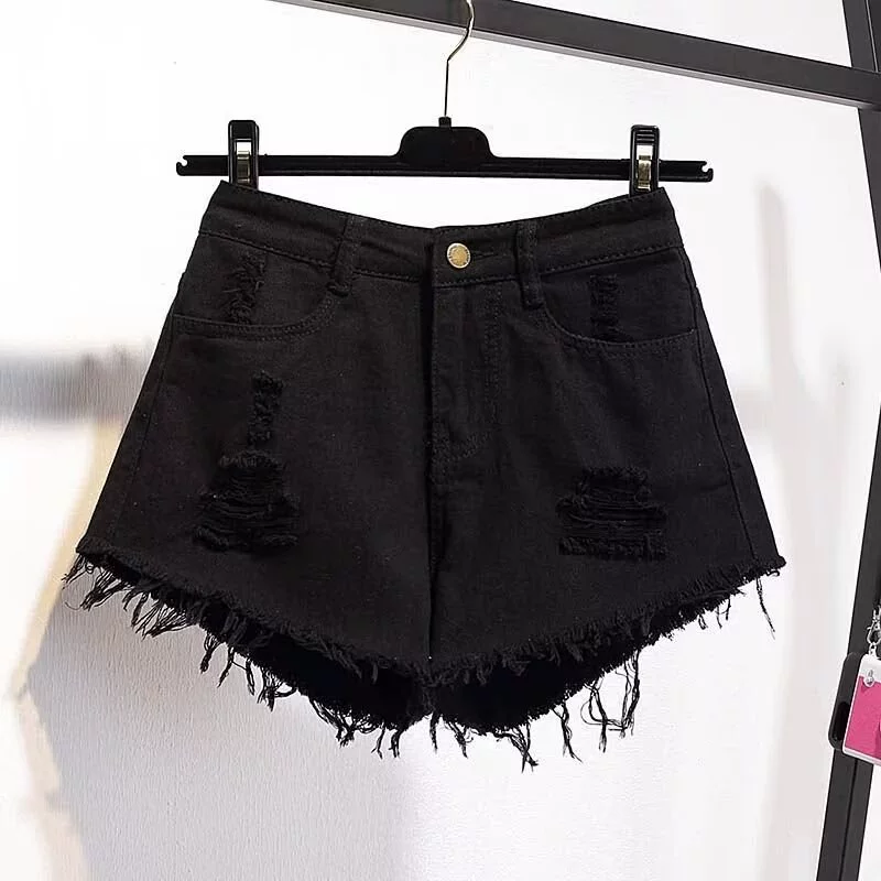 Джинсовая юбка, шорты, брюки для студентов, высокая талия, корейский стиль, свободный крой, оверсайз, силуэт А