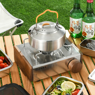 Outdoor Camping Kettle 304 Steel Portable Kettle Coffee Pot Teapot Travel Car Cooker Picnic Stove