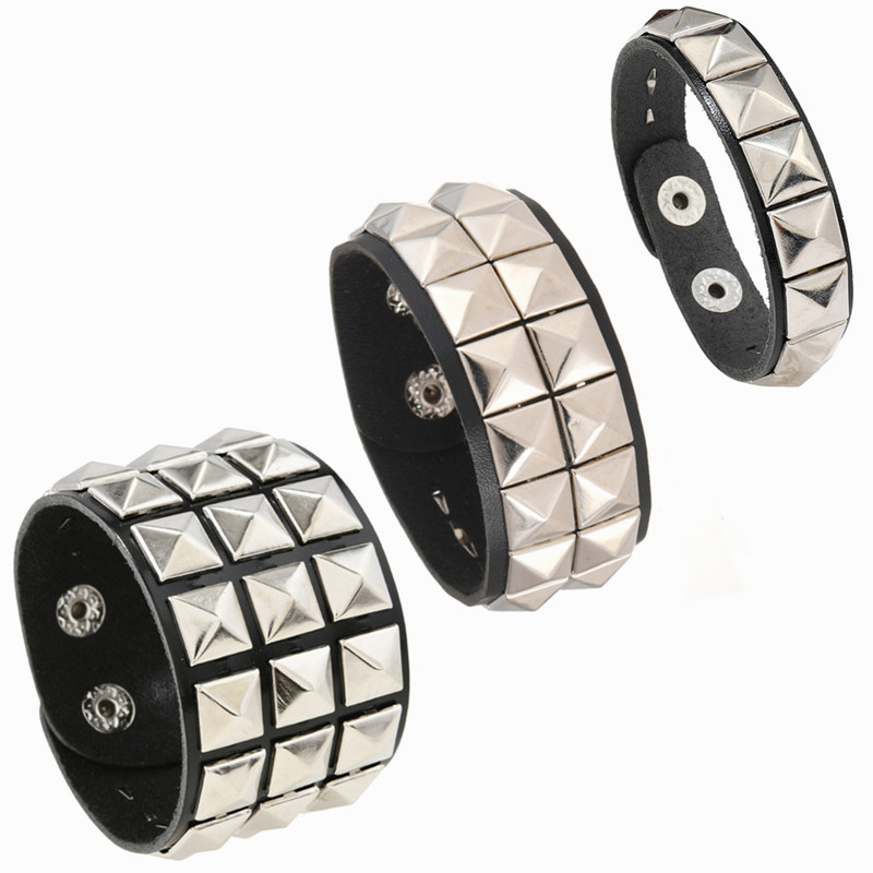 European and American Cross-Border Fashion Punk Street Style Rivet Bracelet Ins Couple Bracelet Men's Personalized Leather Bracelet