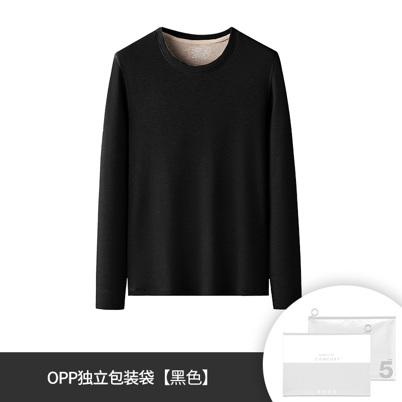 [Contiene seda] Nueva ropa de abrigo de cuello medio alto de lana para mujer transfronteriza de otoño e invierno, color sólido más camisa de fondo grueso de terciopelo
