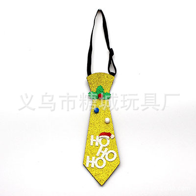 Navidad corbata adornos fieltro booglit tela brillante decoración muñeco de nieve rojo alce árbol de Navidad corbata