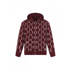 正确版GU家古家25FW新款满印提花老花双面穿羊绒针织外套厂家直出