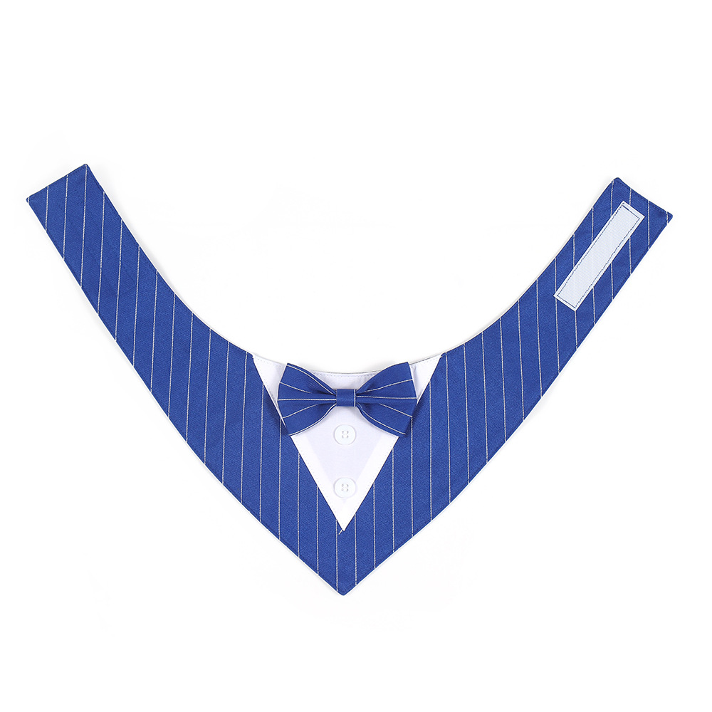 Tanpopo Cross-border Spot Traje de boda británico Toalla de saliva para mascotas Bufanda para perros Toalla triangular para mascotas con velcro