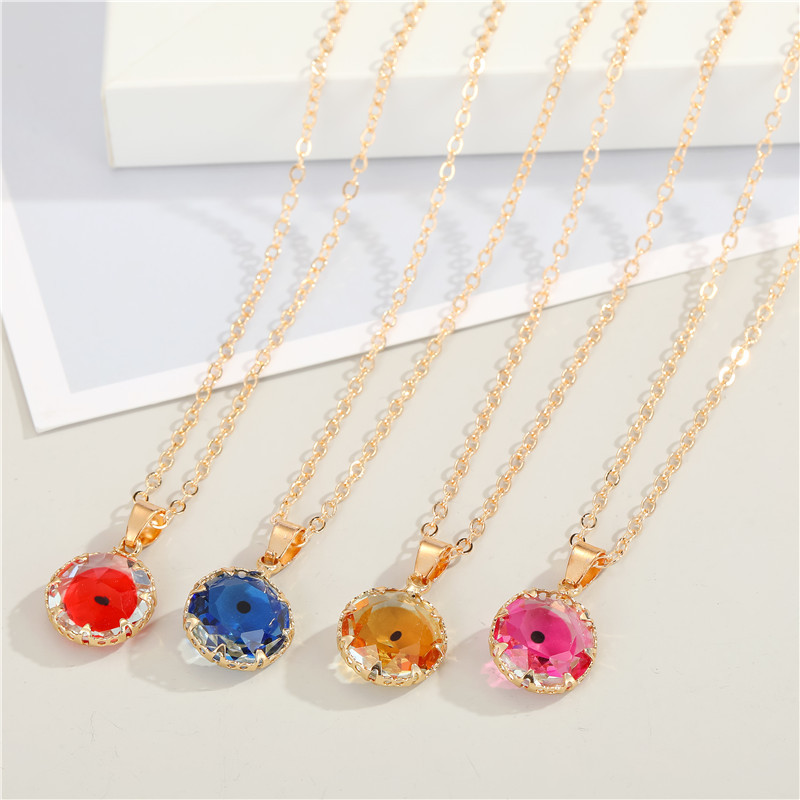 Fashion Crystal Glass Round Eye Necklace Wholesale display picture 1