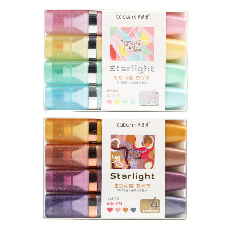 51072H estrella brillante resalte pluma de metal fluorescente color mano cuenta pluma estudiante DIY mano cuenta pluma cubierta color no cubierta palabras