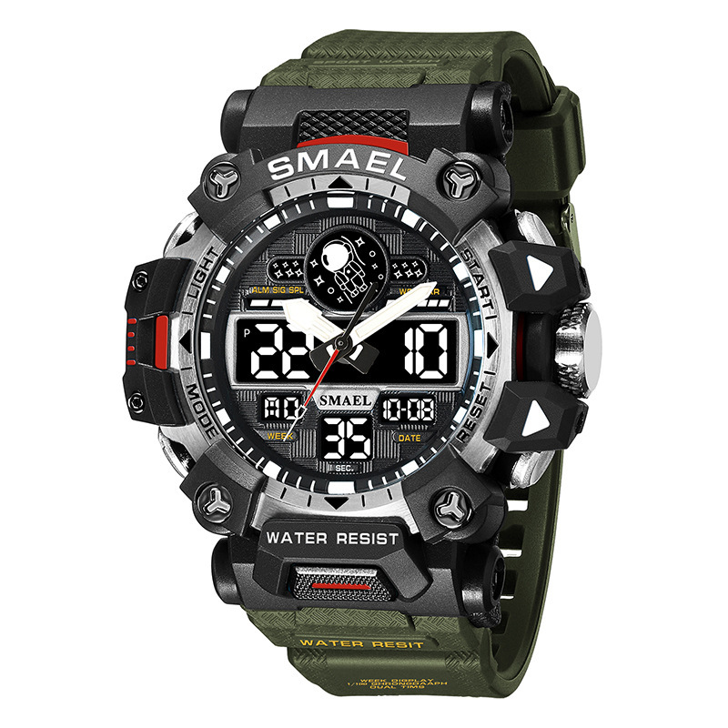Smael Smar 8078 astronauta deportes al aire libre reloj de aleación de los hombres fresco impermeable función reloj electrónico