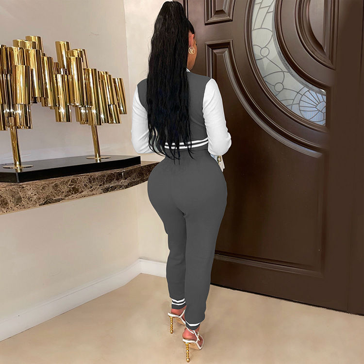 Moterų kelnės baseball uniformos kostiumas su raidėmis sportinis_voghion.com