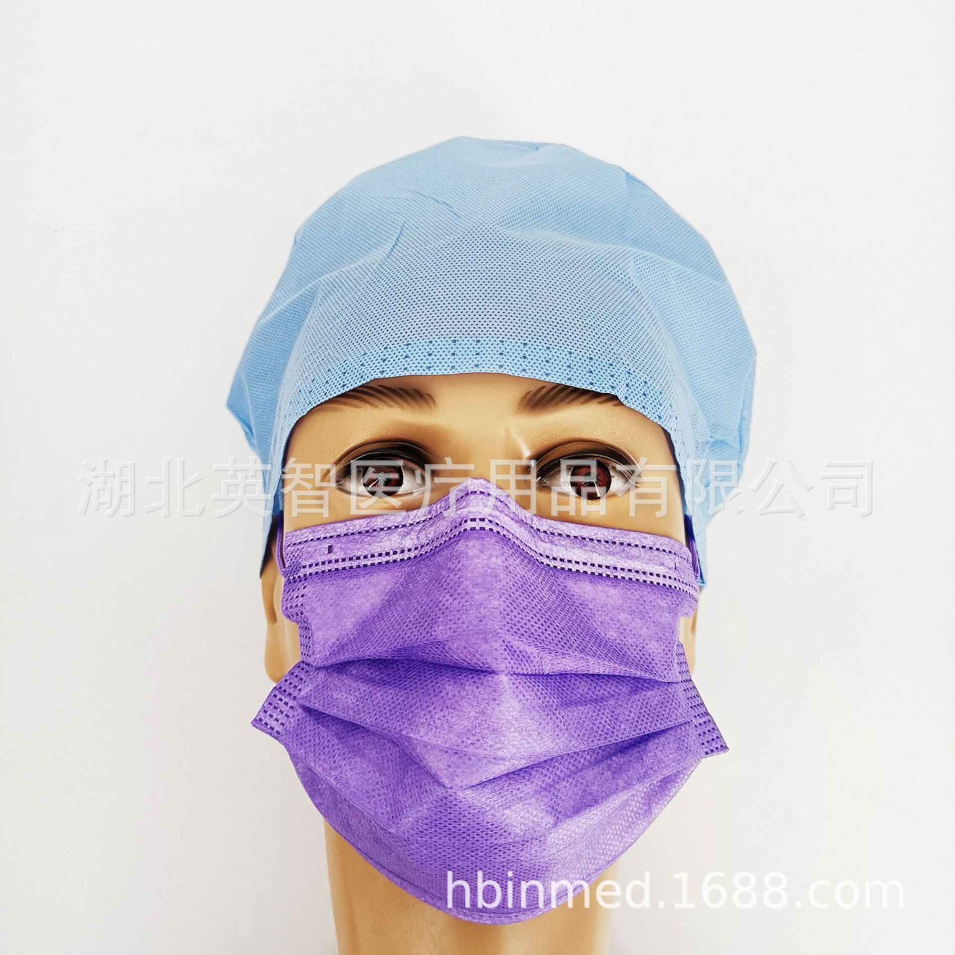 四层平面口罩 紫色全彩90bfe熔喷布Type IIR欧盟CE白名单工厂直销