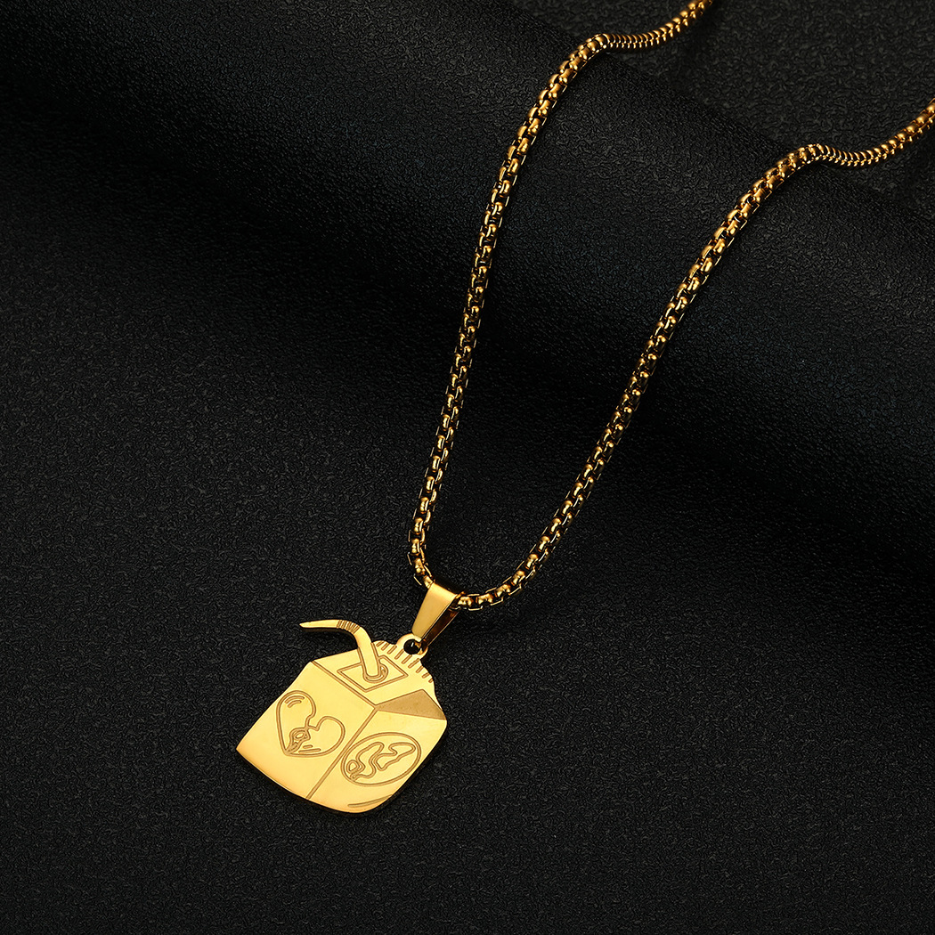 Personalised Juice Box Pendant Necklace For Men Trendy Accessory_voghion.com