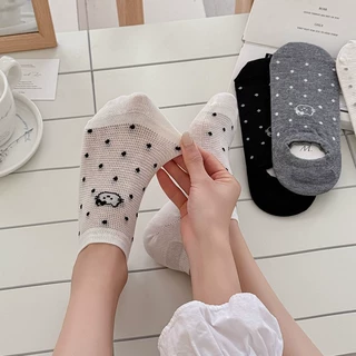 船袜女春夏季可爱卡通小猫低帮短袜薄款网眼透气百搭防滑女隐形袜