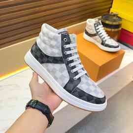 欧洲站2026秋冬高帮鞋男款单里透气加绒保暖时尚潮鞋百搭休闲男鞋