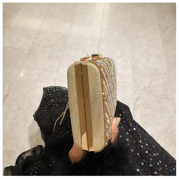 2025 Cross-border new dinner bag, European and American women's handbag, diamond-encrusted banquet clutch, evening dress bag, women's bag undefined