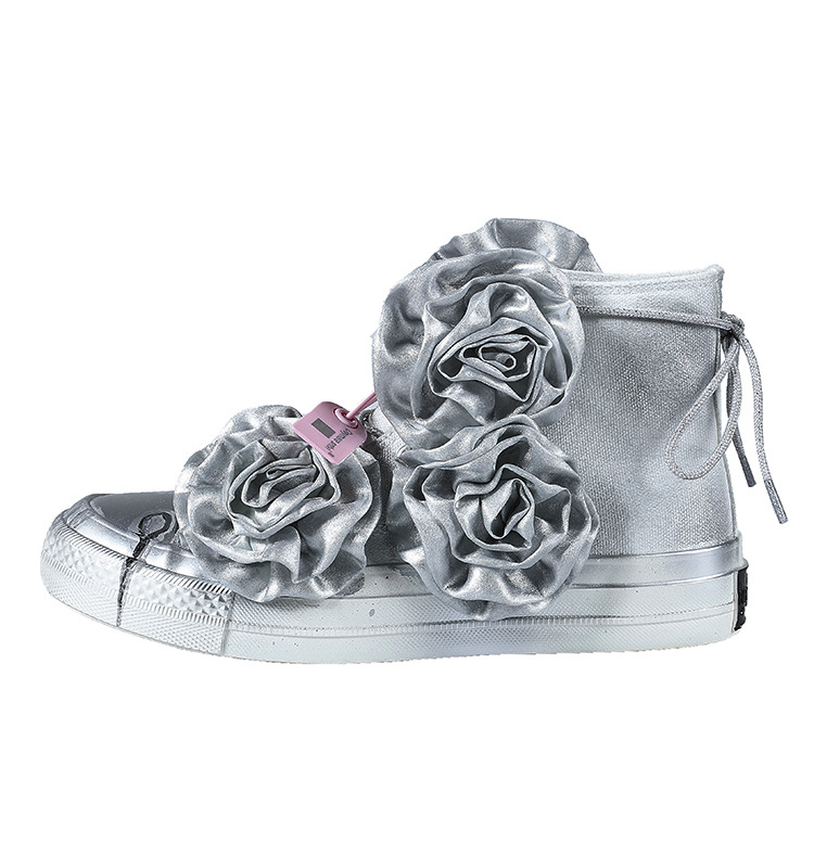 Sapatos femininos transfronteiriços, design de nicho francês, personalidade não convencional, casal de estudantes, sapatos de lona de cano alto rosa_voghion.com