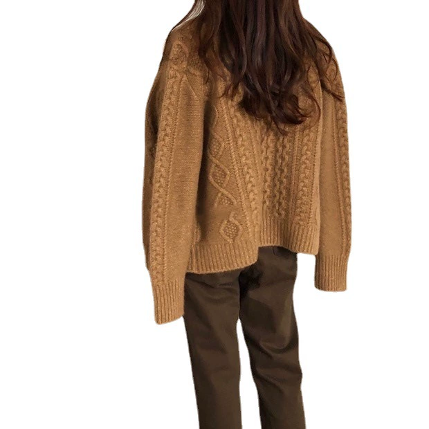 Кардиган женский из кашемира, толстая Wool Blend, осенние сплошные цвета