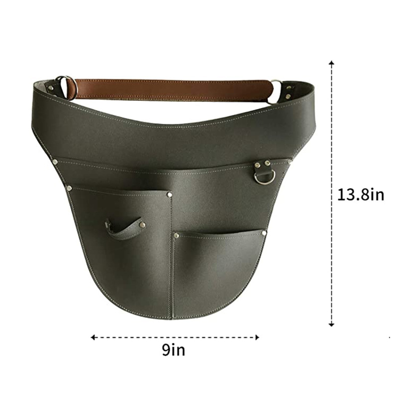Multifuncional bolso de la cintura de la pu delantal de cuero ajustable jardinería carpintería electricista multifuncional multi-bolsillo delantal personalizable