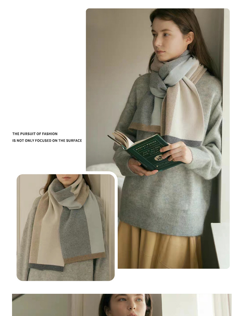 Knit Shawl And Neck Scarf Unisex Versatile Designer Style_voghion.com