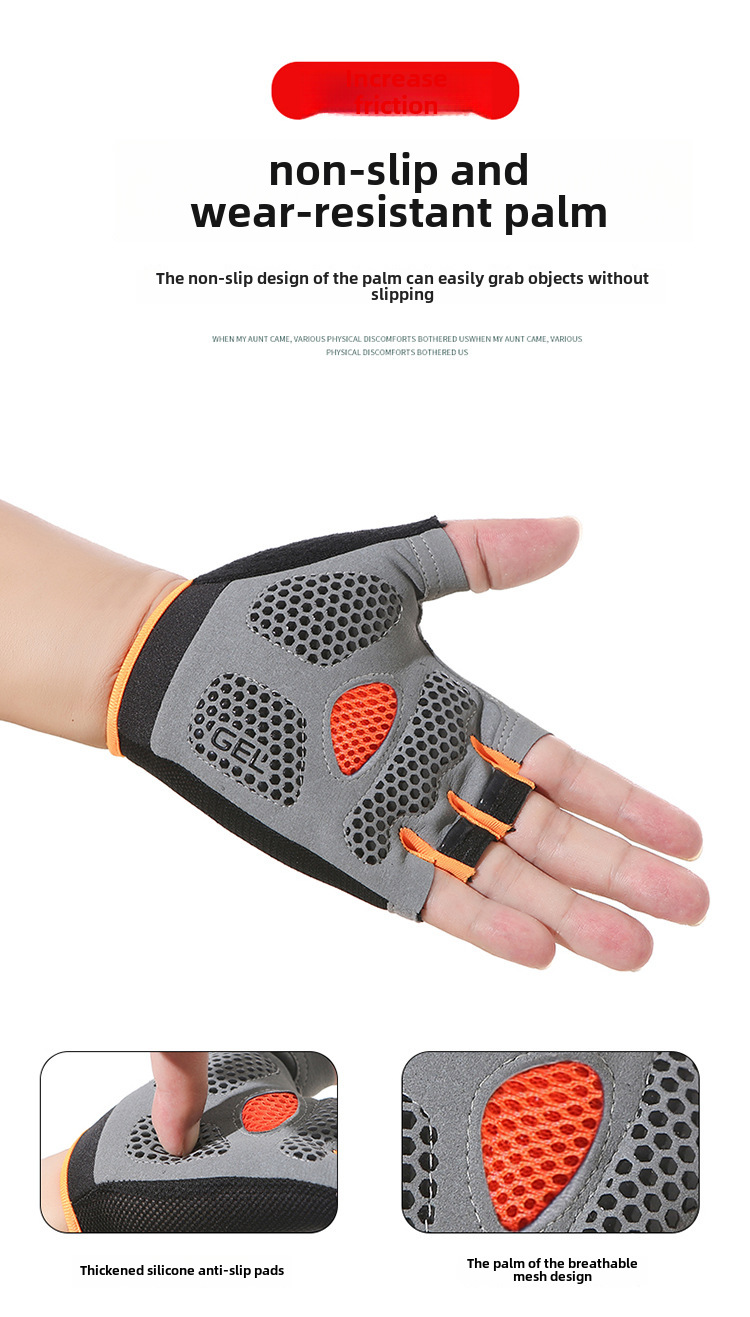 Sports Half Finger Butterfly Net Outdoor Riding Fitness Wear-resistant Breathable Shock-absorbing Non-slip Outdoor Finger Climbing Gloves_maomaolike.com