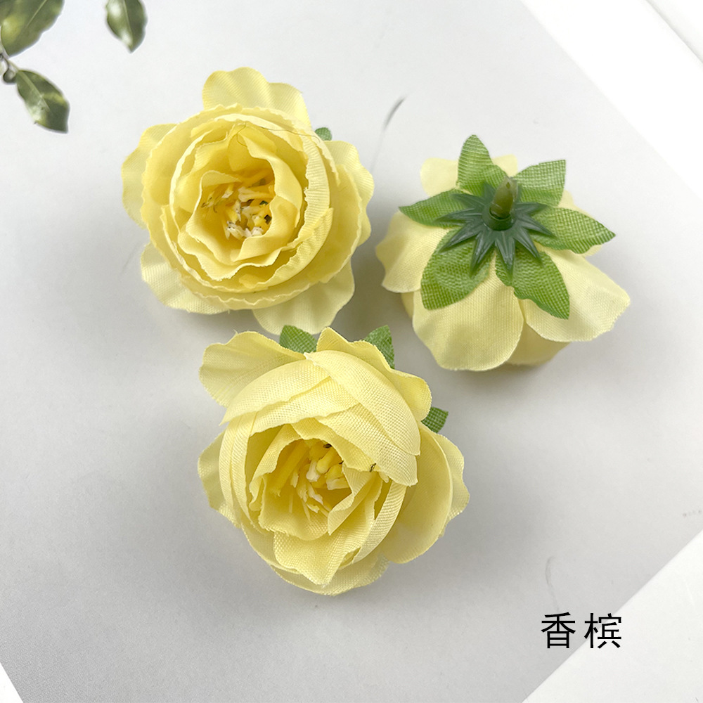 Hot sale retro brote de té de rosas DIY pecho material de tocado de flores de la pared de la sala de bodas arreglos de flores de fotografía adornos pequeños