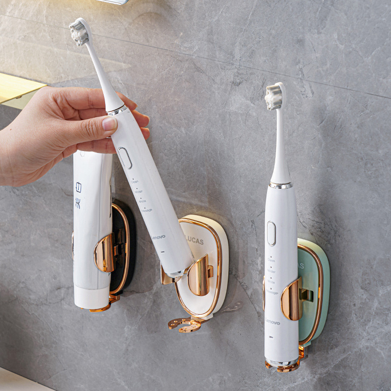 Light luxury gravity induction electric toothbrush storage rack without punching wall-mounted draining toothbrush storage rack bathroom
