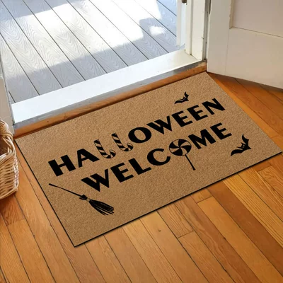 doormat, easy-to-clean entryway mat, Avtomobil döşəmə paspasları - imitation-coconut-fiber-uv-print-welcome-4060cmimitation-coconut-fiber-rubber-base