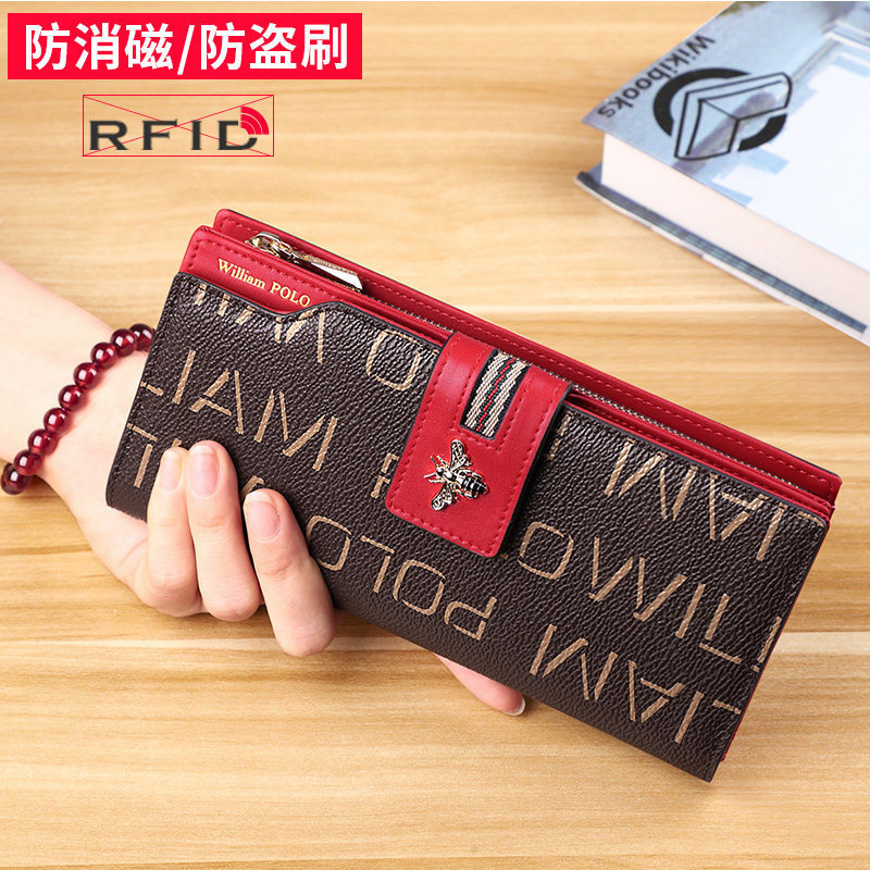 Emperor Paul Women's Genuine Leather Long Wallet Zipper Clutch Multifunctional High-End Handbag