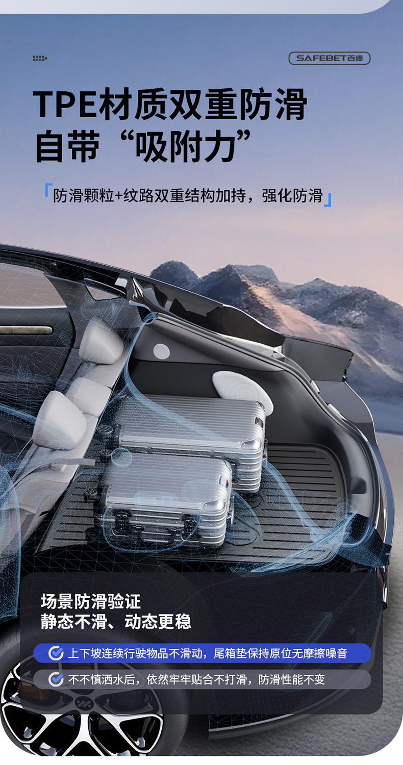 Suitable for the New Zhiji L6 Ls6 Ls8 Ls9, All-Weather Tpe Car Trunk Mat and Vehicle Accessories