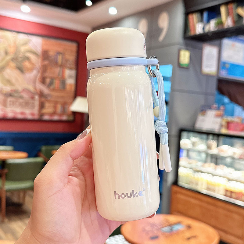 휴대용 미니 보온병 250ml 스트랩 스테인리스 텀블러