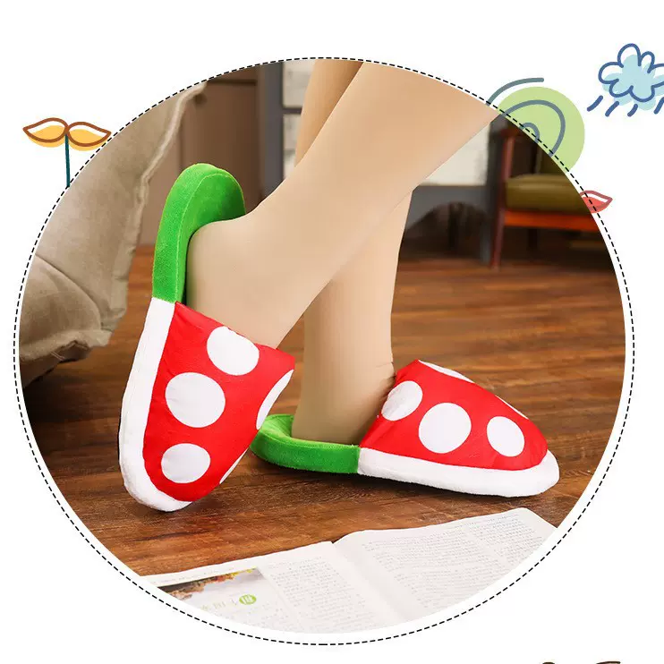 宅电舍Mario slippers二次元动漫游戏周边马里奥食人花拖鞋棉鞋