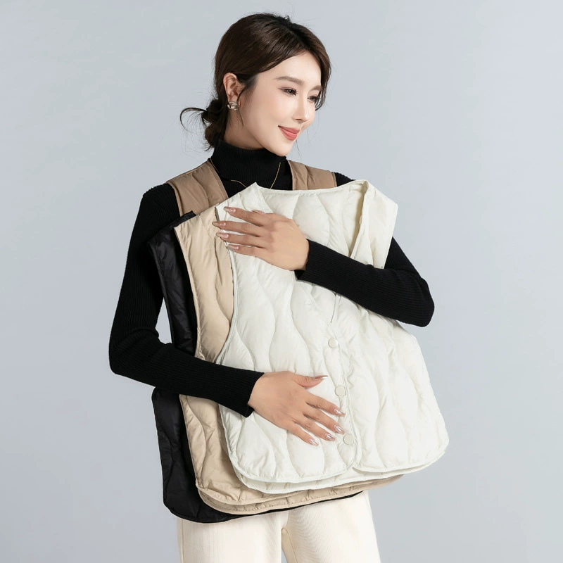 25 новых осенне-зимних жилетов для женщин, свободные повседневные пуховые жилеты в корейском стиле для женщин, теплые внутренние и внешние жилеты с v-образным вырезом