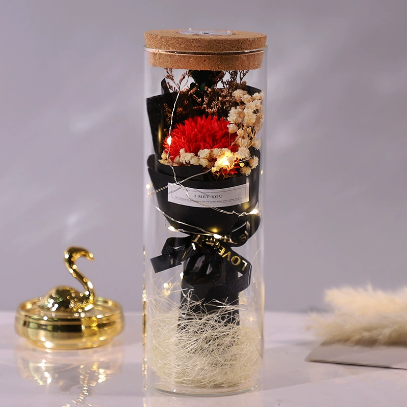 Full Tiantian Dry Flower Bouquet Glass Flower Fireflower Day Gift Female Teacher Send Girlfriend Eternal Flower Rose