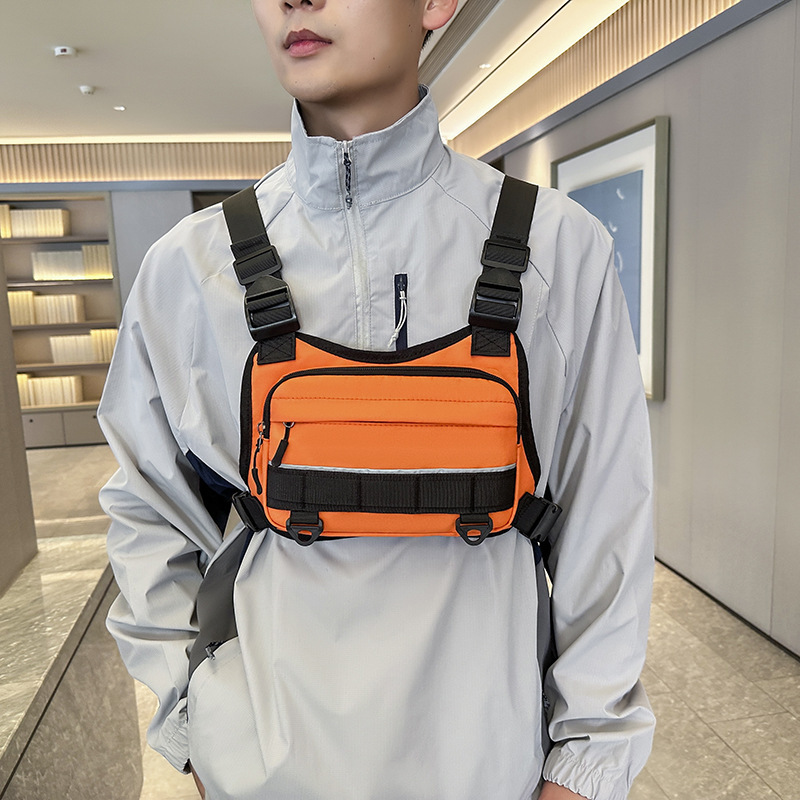 2026 New Model Simple Style Tactical Bag with Zipper Closure and Key Holder, Men's Chest Bag, Trendy Cool Motorcycle Bag, Tool Bag 2026 New Model Simple Style Tactical Bag with Zipper Closure and Key Holder, Men's Chest Bag, Trendy Cool Motorcycle Bag, Tool Bag