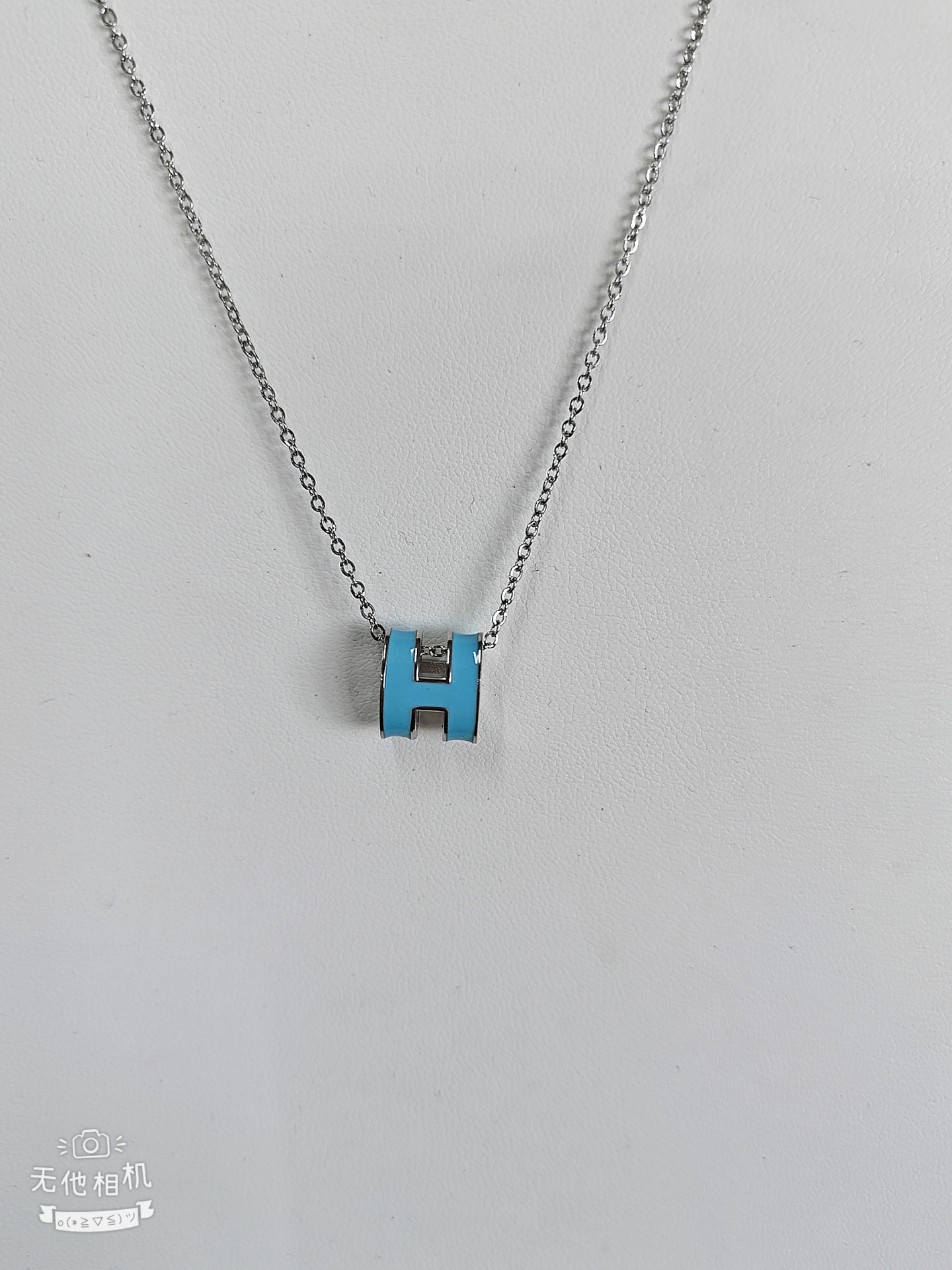 12mm 실버 블루 목걸이