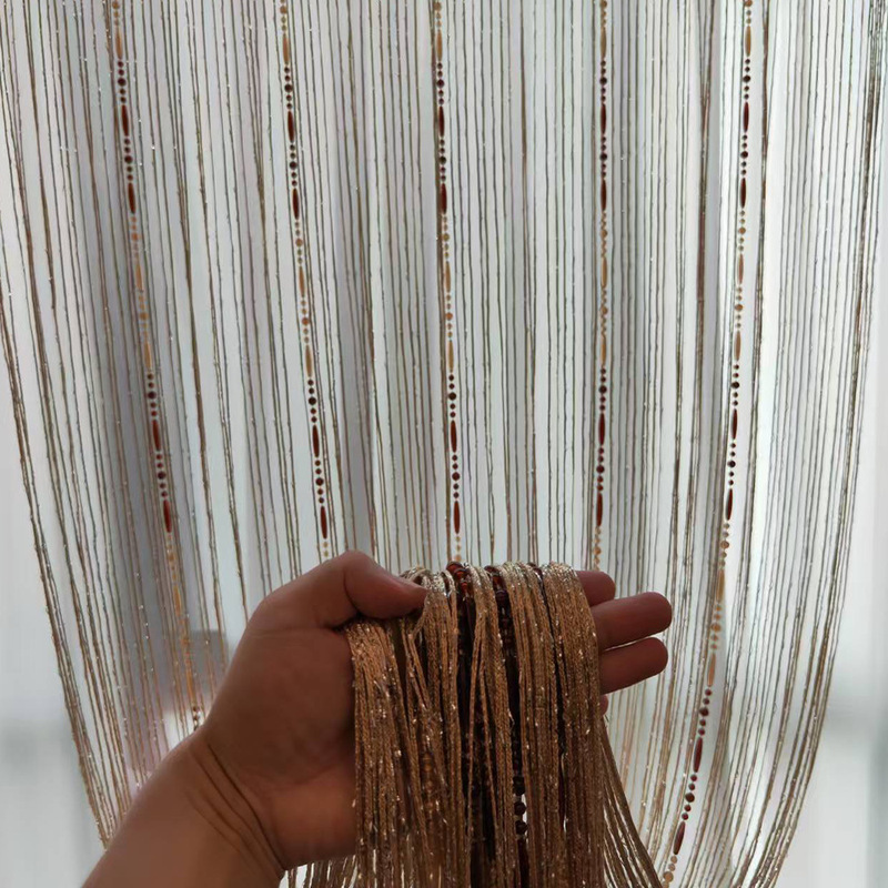 Living Room Partition Curtain Tassel Door Curtain 1*2m Glitter Beaded Curtain Door Curtain Hanging Tassel Bead Curtain