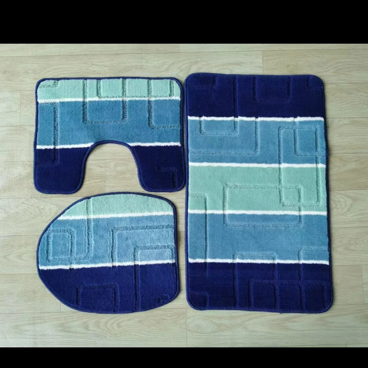 Войдите в самый продаваемый полипропиленовый туалетный коврик из 3 частей, противоскользящий комбинированный коврик для унитаза, противоскользящий комбинированный коврик для ног, прямая продажа