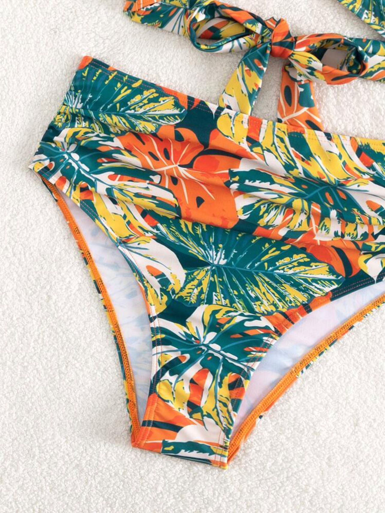 210g Weight Comfort Feel Of Sensation Mid Waist Panties Waist Bralette Bra Category Polyester Fabric Type 2 Pieces Set Quantity Swimming Pool, Beach Occasion Ditsy Floral Pattern Women's Gender Women's Ditsy Floral 2 Pieces Set Bikinis Swimwear 5