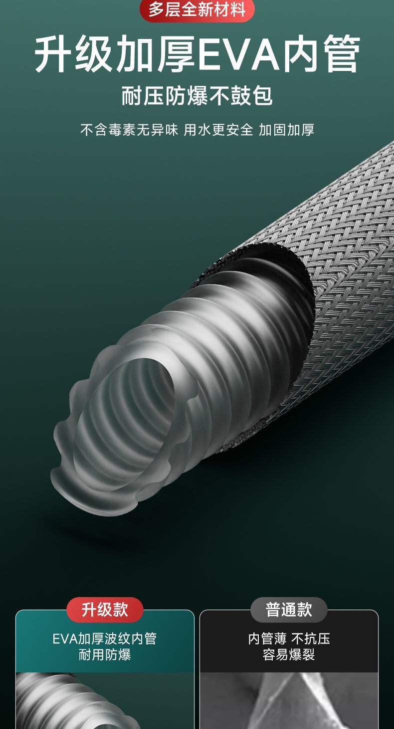 Showerhead hose, braided explosion-proof shower pipe, universal interface, nozzle connection pipe, water heater outlet pipe Application Scenario
