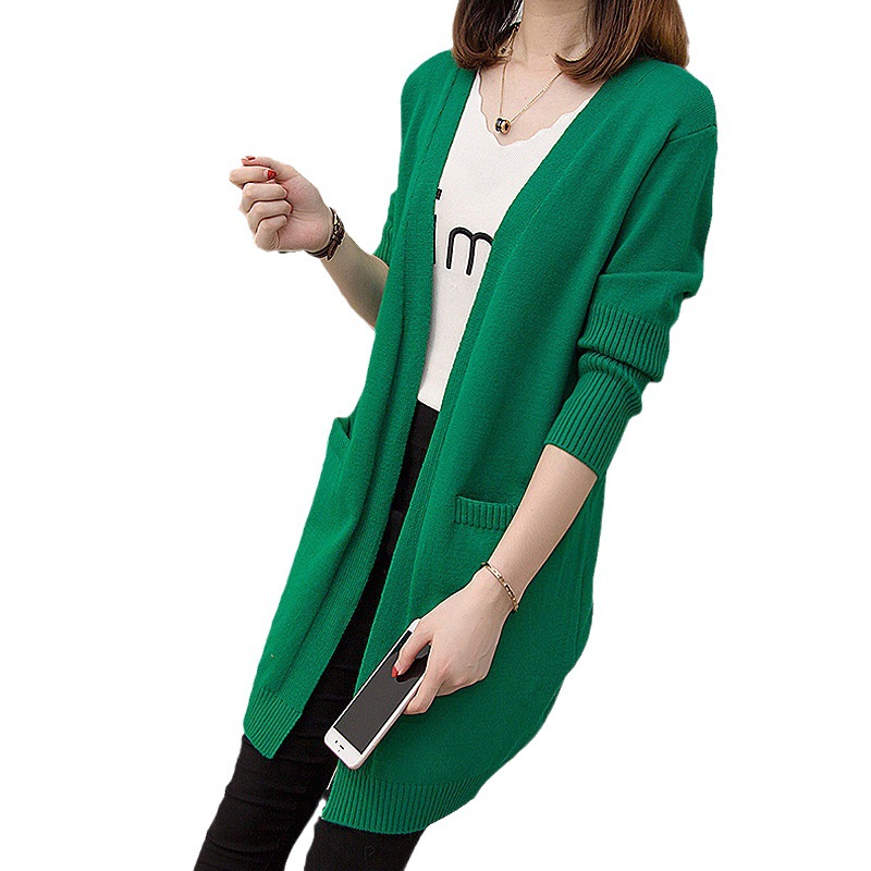 2023 nuevo otoño e invierno abrigo de punto de las mujeres de estilo coreano largo suelto todo partido suéter de manga larga ropa exterior