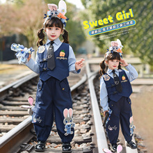 疯狂动物城童装兔子警官衣服女儿童朱迪cos迪士园尼兔子角色扮演