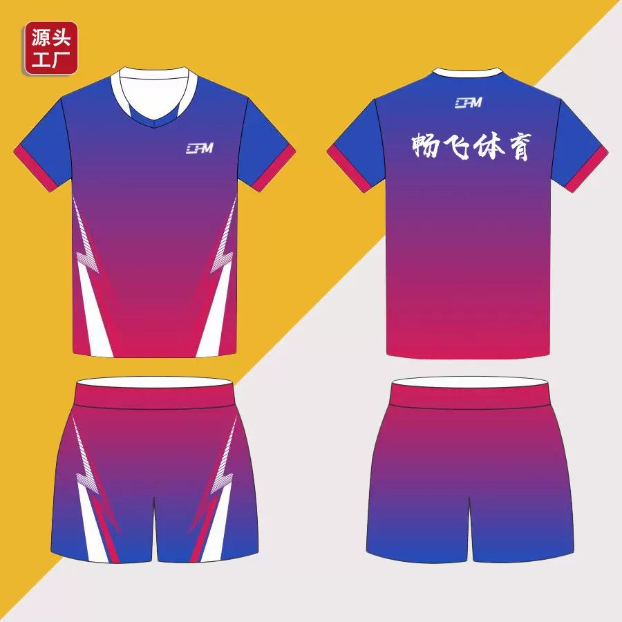 【畅飞工厂店】数码印全身定制儿童女乒乓球排球网球羽毛球服套装