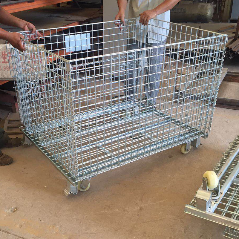网格仓储笼  济宁翔硕  可折叠仓储笼 可折叠设计  网格箱
