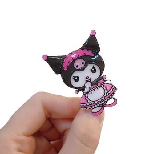 Kuromi headdress black sweet hairpin hairpin kuromi children's hair accessories cute girls acrylic glitter duck