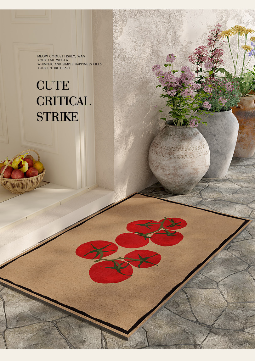 Entrance door mat with a light luxury and high-end feel, vintage style, dirt-resistant, non-slip, washable PVC loop mat for the foyer entrance